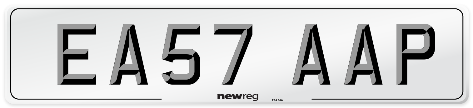 EA57 AAP Number Plate from New Reg
